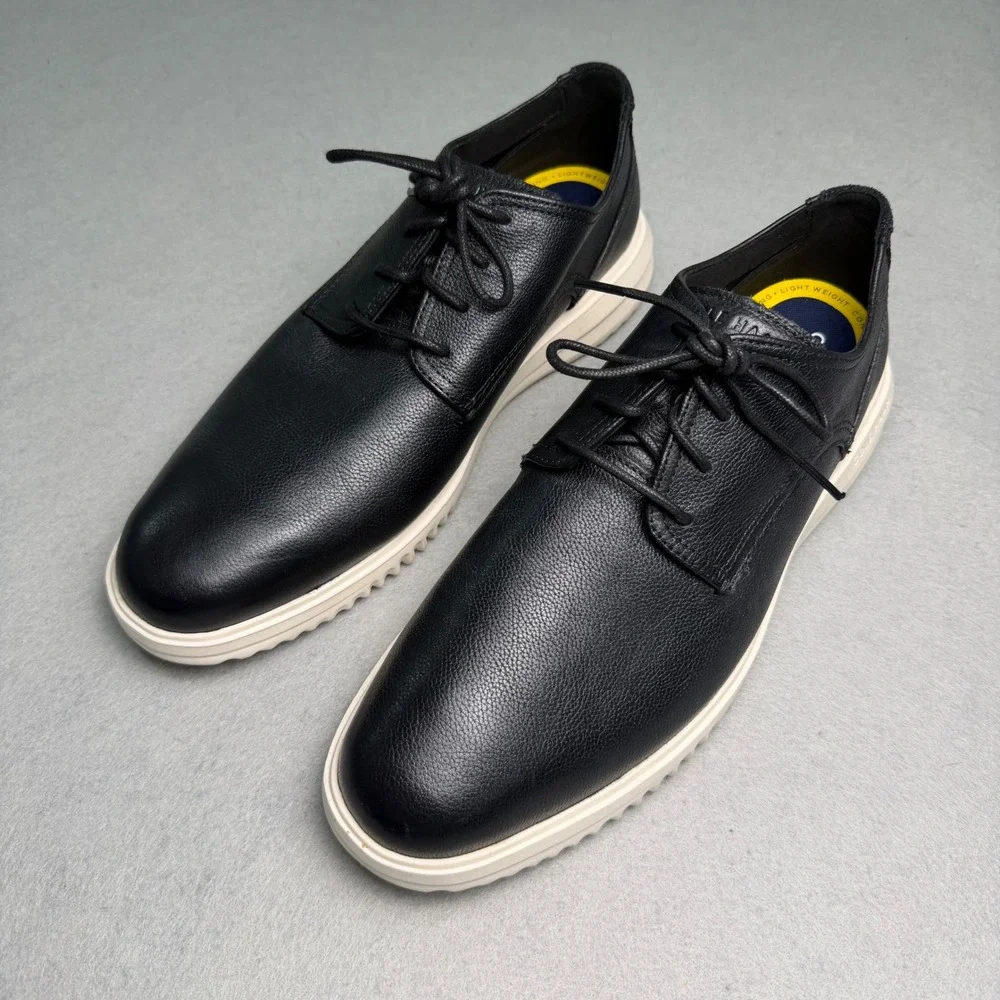 Cole Haan Grand+ Plain Toe Oxford Mens 11.5 Black Business Casual Leather C36934